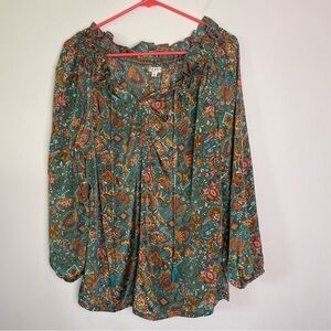Paani peasant top size large multi colored